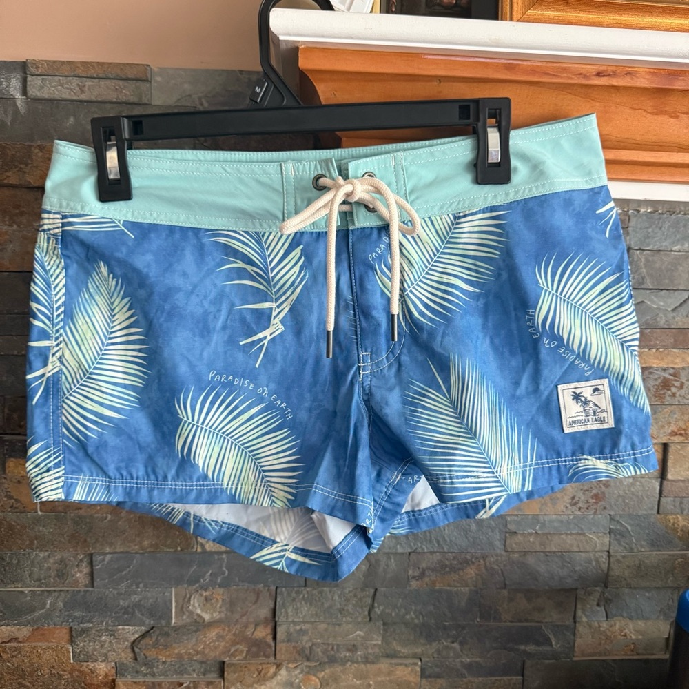 American Eagle Outfitters Blue and Green Swim Shorts